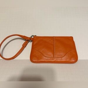 ILI‎ New York Orange Leather Wristlet